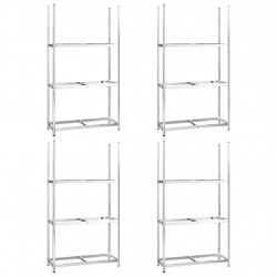 3-poziomowe regały na opony, 4 szt., 110x40x200 cm, stal