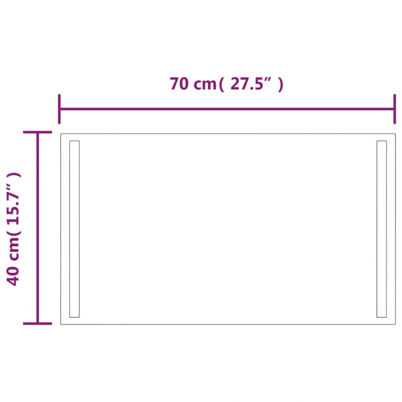 Lustro łazienkowe z LED, 40x70 cm