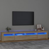 Szafka TV z oświetleniem LED, dąb sonoma, 240x35x40 cm