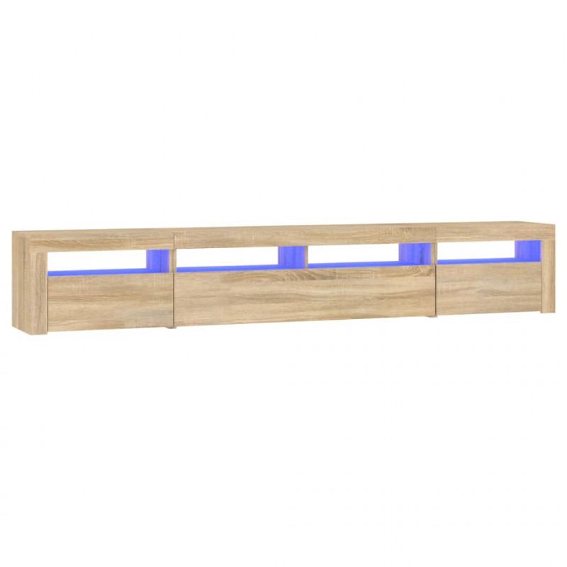 Szafka TV z oświetleniem LED, dąb sonoma, 240x35x40 cm