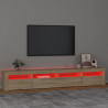Szafka TV z oświetleniem LED, dąb sonoma, 240x35x40 cm