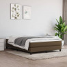 Łóżko kontynentalne z materacem, brązowe, tkanina, 160x200 cm