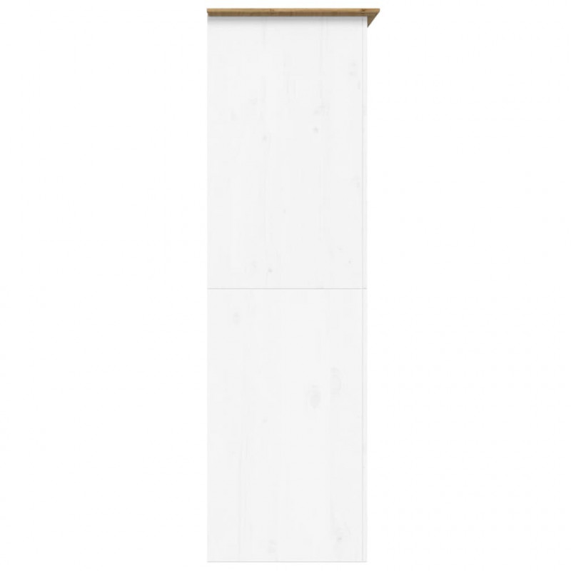 Szafa BODO, biało-brązowa, 99x53,5x173 cm, lite drewno sosnowe