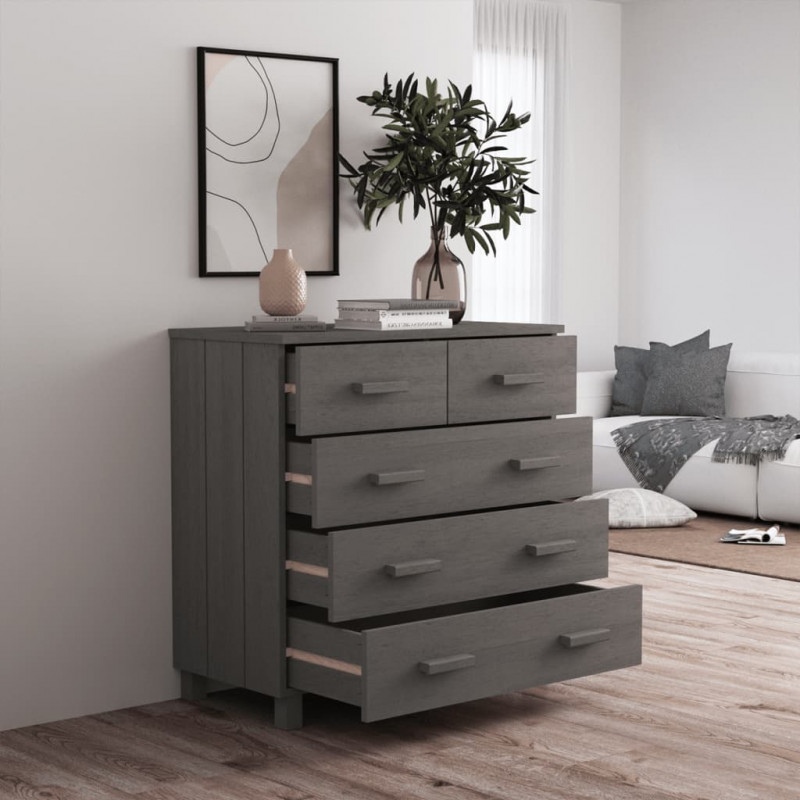 Komoda HAMAR, jasnoszara, 79x40x80 cm, drewno sosnowe