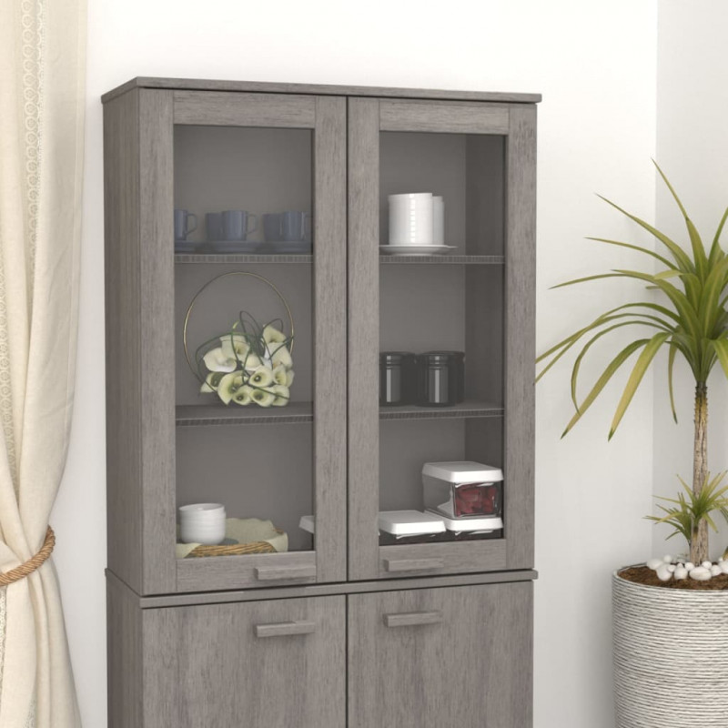 Nadstawka HAMAR, jasnoszara, 85x35x100 cm, lite drewno sosnowe