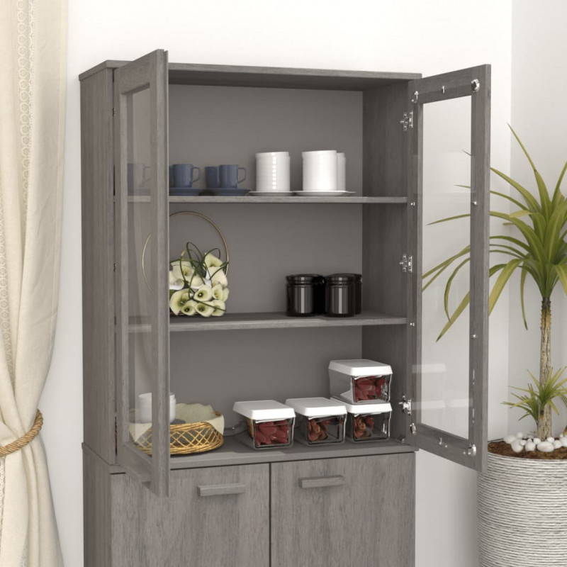 Nadstawka HAMAR, jasnoszara, 85x35x100 cm, lite drewno sosnowe