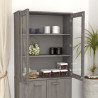 Nadstawka HAMAR, jasnoszara, 85x35x100 cm, lite drewno sosnowe