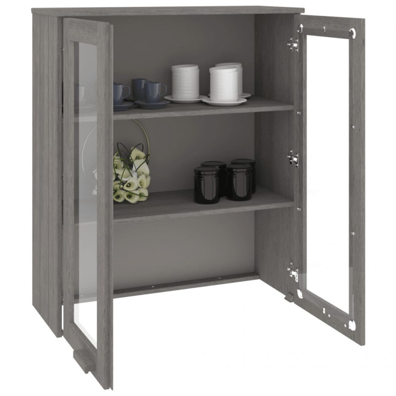Nadstawka HAMAR, jasnoszara, 85x35x100 cm, lite drewno sosnowe