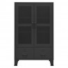 Szafka w stylu industrialnym, czarna, 70x40x115 cm, metalowa