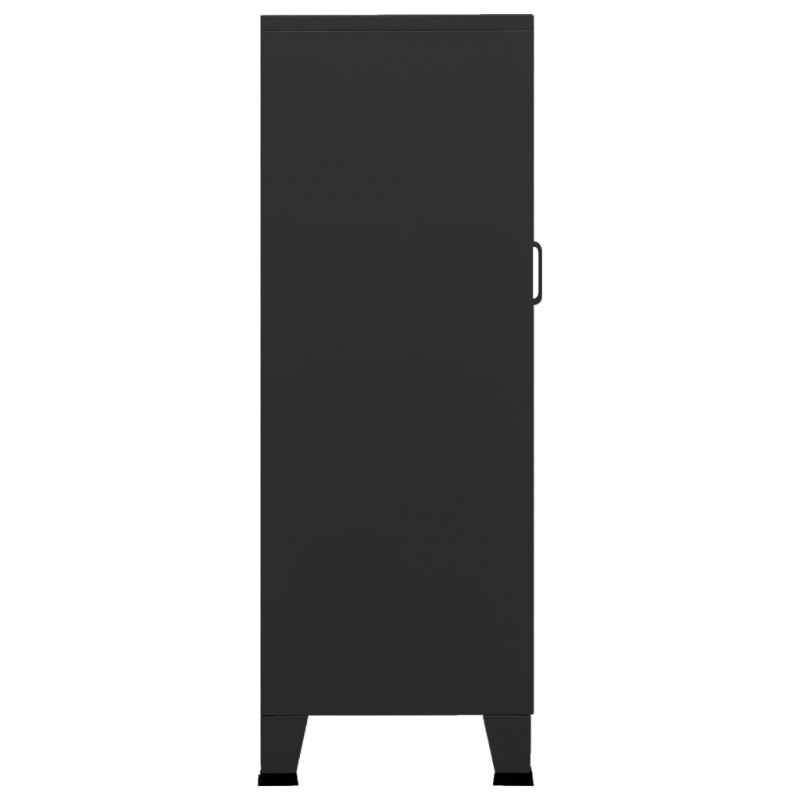 Szafka w stylu industrialnym, czarna, 70x40x115 cm, metalowa