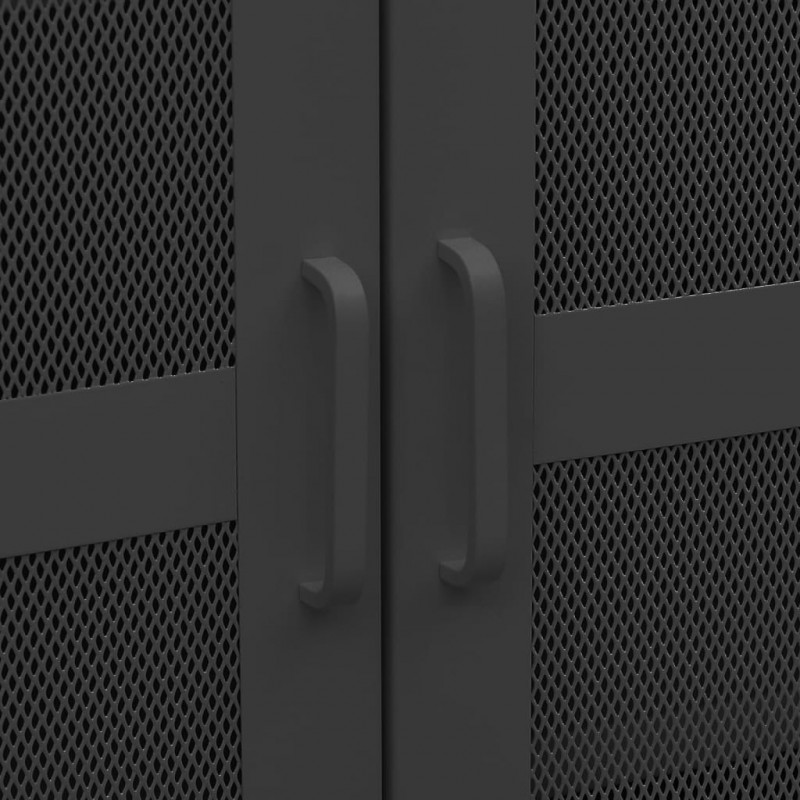 Szafka w stylu industrialnym, czarna, 70x40x115 cm, metalowa