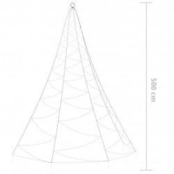 Choinka ścienna z hakiem, 720 punktów LED, ciepła biel, 5 m