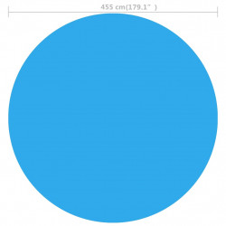 Pływająca, okrągła folia, pokrywa solarna PE, 455 cm, niebieska