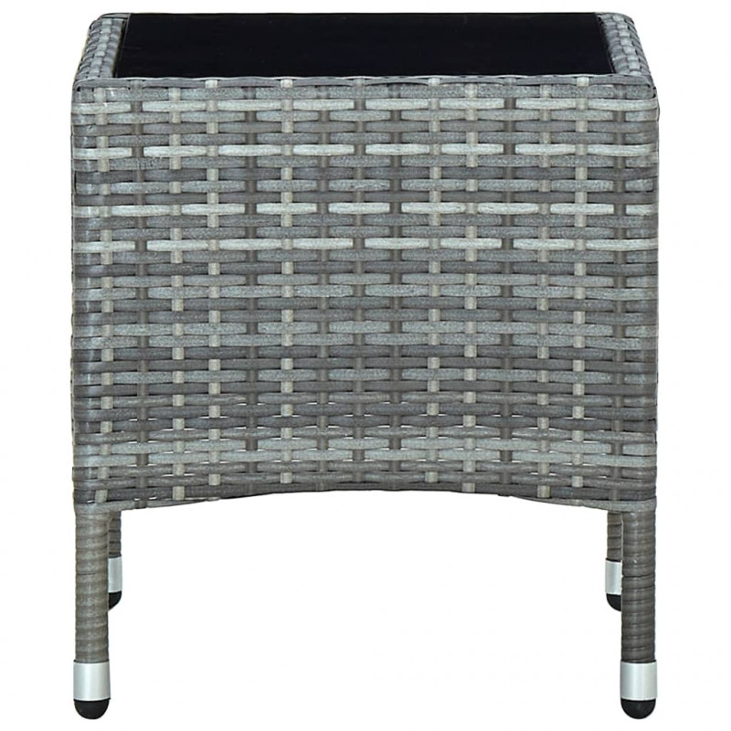 Stolik ogrodowy, szary, 40 x 40 x 45 cm, rattan PE