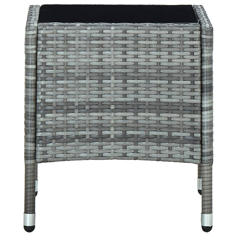 Stolik ogrodowy, szary, 40 x 40 x 45 cm, rattan PE