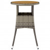 Stolik ogrodowy, Ø60x75 cm, drewno akacjowe i rattan PE, szary