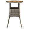 Stolik ogrodowy, Ø60x75 cm, drewno akacjowe i rattan PE, szary