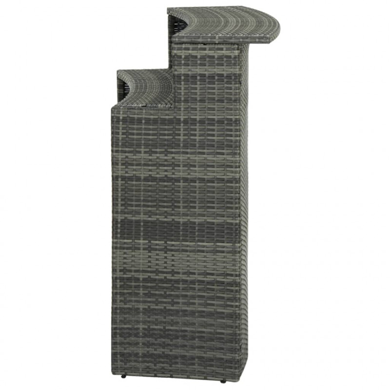 Ogrodowy stolik barowy, szary, 120x55x110 cm, polirattan