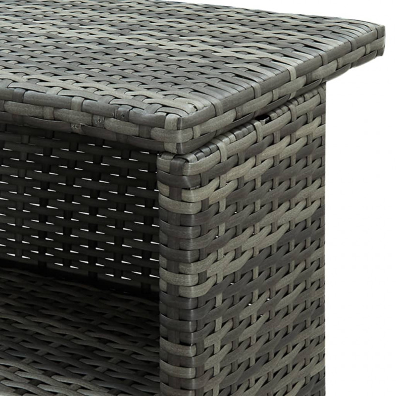 Ogrodowy stolik barowy, szary, 120x55x110 cm, polirattan