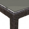 Stół ogrodowy, 150x90x75 cm, szkło i rattan PE, brązowy