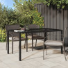 Stół ogrodowy, 150x90x75 cm, szkło i rattan PE, czarny