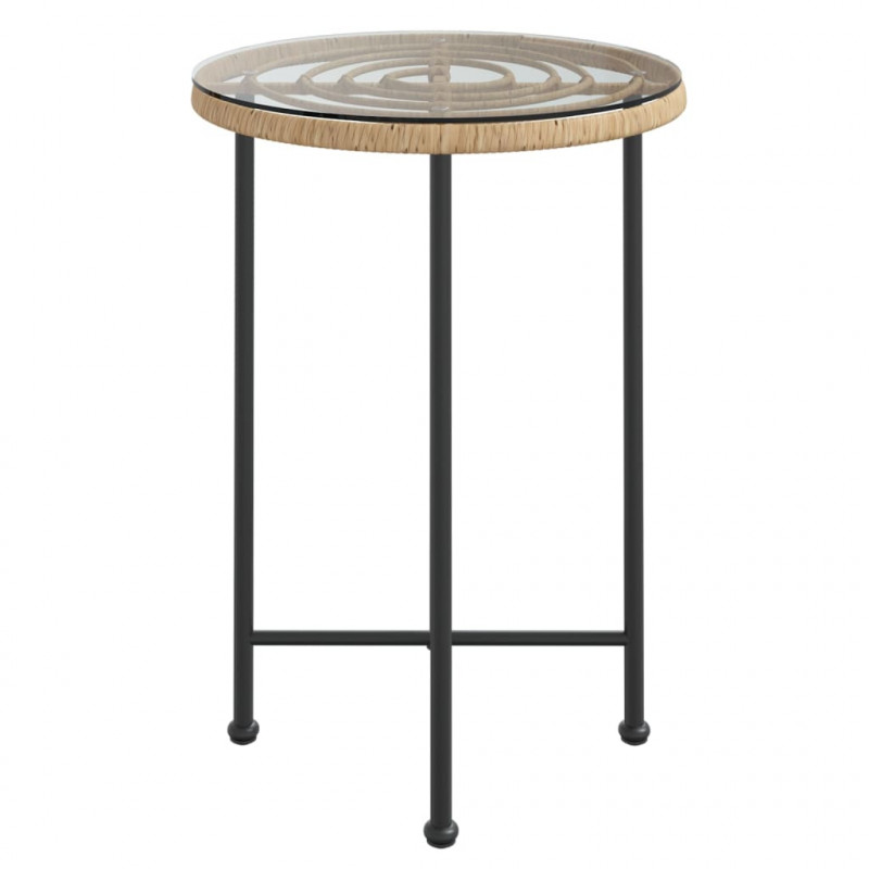 Stół jadalniany, Ø55 cm, szkło hartowane i stal