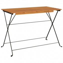 Składany stolik bistro, 100x54x71 cm, drewno akacjowe i stal