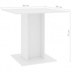 Stół jadalniany, biały, 80x80x75 cm, materiał drewnopochodny