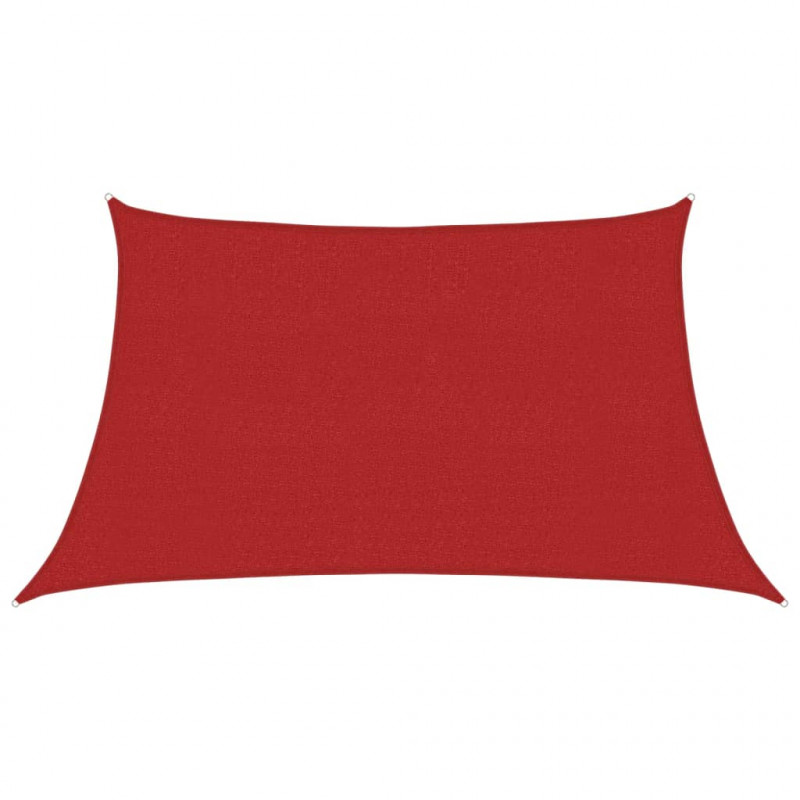 Żagiel przeciwsłoneczny, 160 g/m², czerwony, 3/4x2 m, HDPE