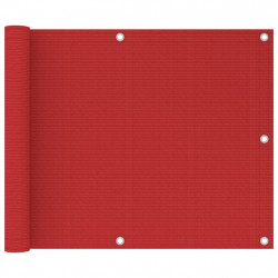 Parawan balkonowy, czerwony, 75x300 cm, HDPE