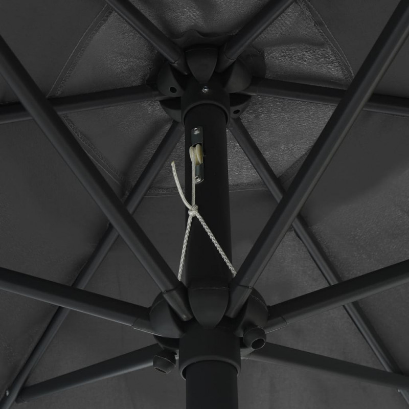 Parasol ogrodowy na aluminiowym słupku, 270x246 cm, antracytowy