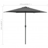 Parasol ogrodowy na aluminiowym słupku, 270x246 cm, antracytowy
