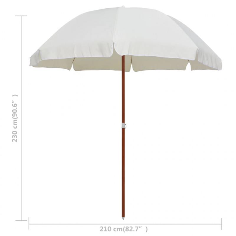 Parasol ogrodowy na stalowym słupku, 240 cm, piaskowy