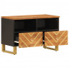 Szafka pod TV, brązowo-czarna 70x33,5x46 cm, lite drewno mango