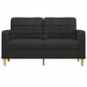Sofa 2-osobowa, czarna, 140 cm, tapicerowana tkaniną