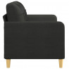 Sofa 2-osobowa, czarna, 140 cm, tapicerowana tkaniną