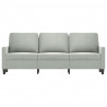 Sofa 3-osobowa, jasnoszara, 180 cm, tapicerowana aksamitem