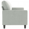 Sofa 3-osobowa, jasnoszara, 180 cm, tapicerowana aksamitem