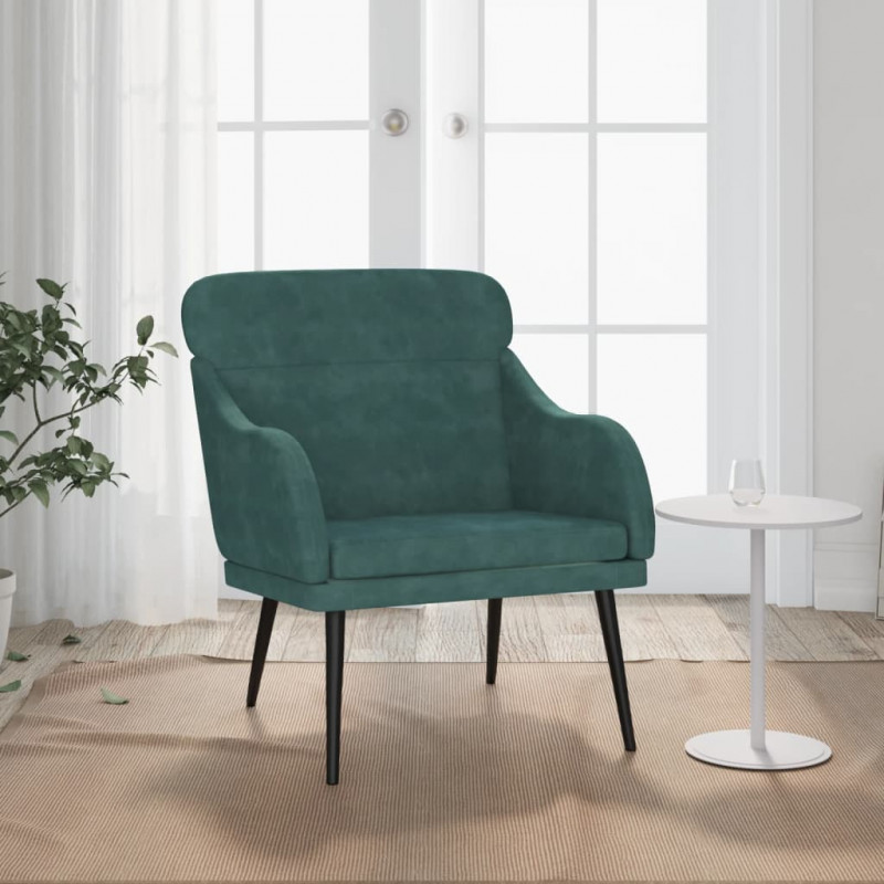 Fotel, ciemnozielony, 63x76x80 cm, obity aksamitem