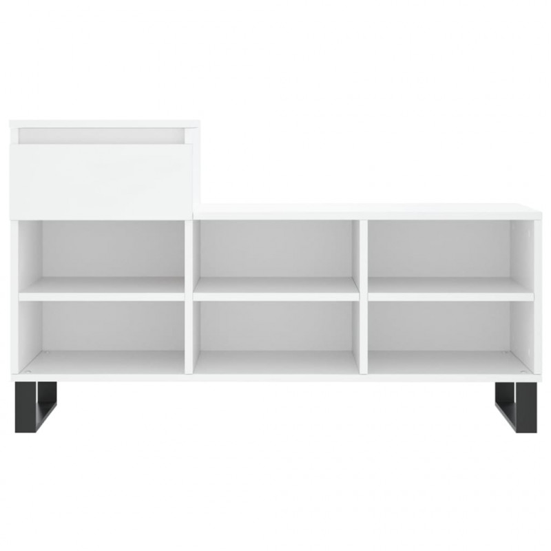 Półka na buty, biała, 102x36x60 cm, materiał drewnopochodny