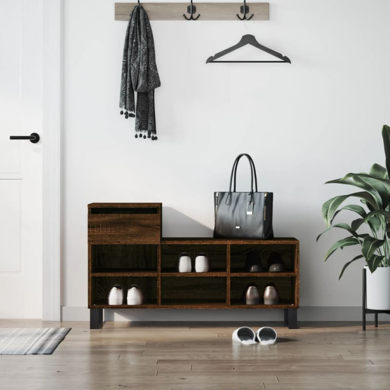 Szafka na buty, brązowy dąb, 102x36x60 cm