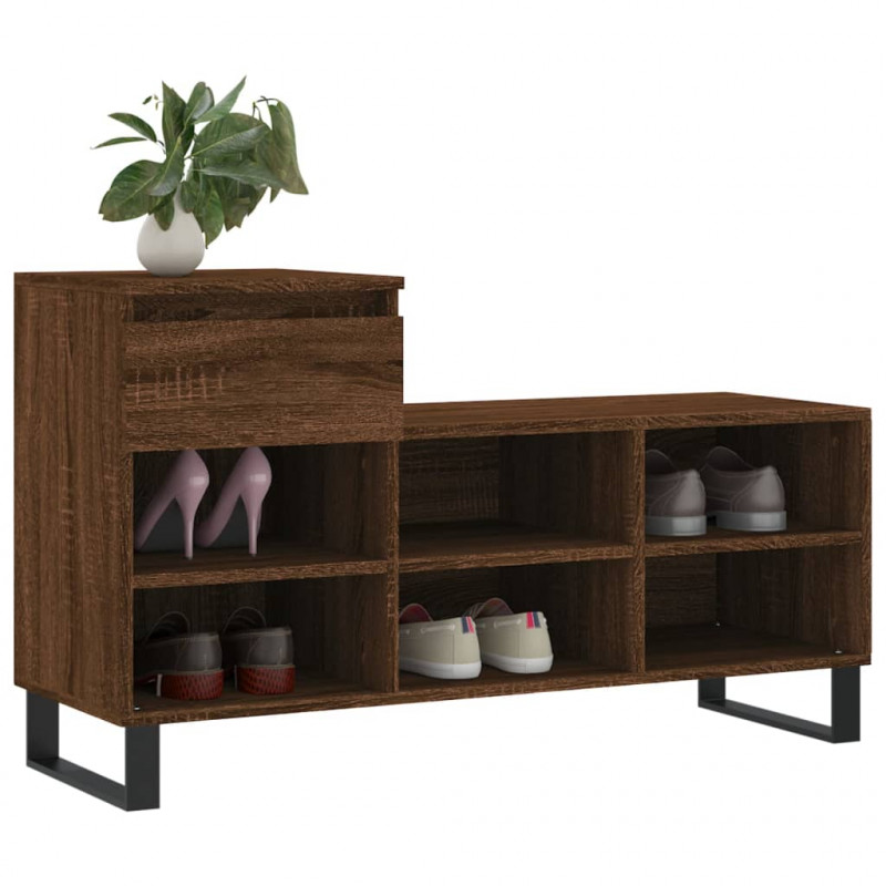 Szafka na buty, brązowy dąb, 102x36x60 cm
