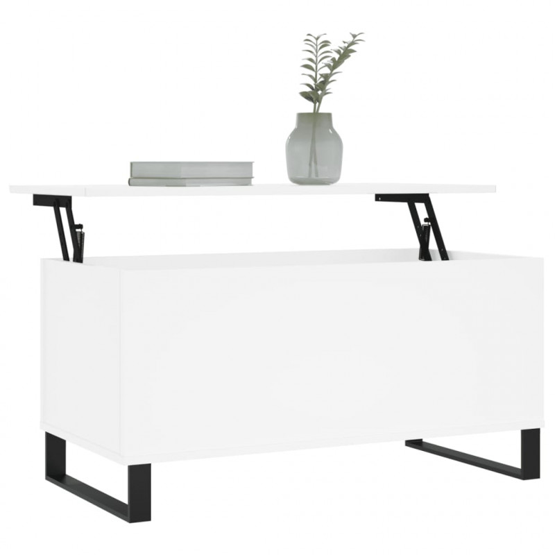 Stolik kawowy, biały 90x44,5x45 cm, materiał drewnopochodny
