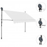 Ręcznie zwijana markiza z LED, 300 cm, kremowa