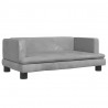 Sofa dla dzieci, jasnoszara, 80x45x30 cm, aksamit