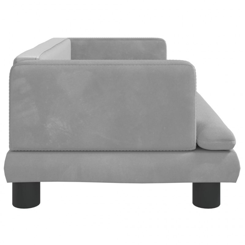 Sofa dla dzieci, jasnoszara, 80x45x30 cm, aksamit