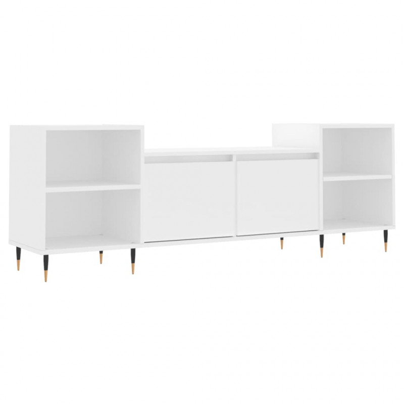 Szafka pod TV, biała, 80x36x50 cm, materiał drewnopochodny