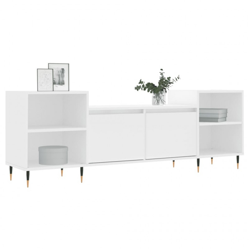 Szafka pod TV, biała, 80x36x50 cm, materiał drewnopochodny