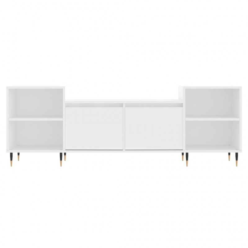 Szafka pod TV, biała, 80x36x50 cm, materiał drewnopochodny