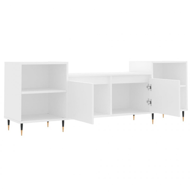 Szafka pod TV, biała, 80x36x50 cm, materiał drewnopochodny